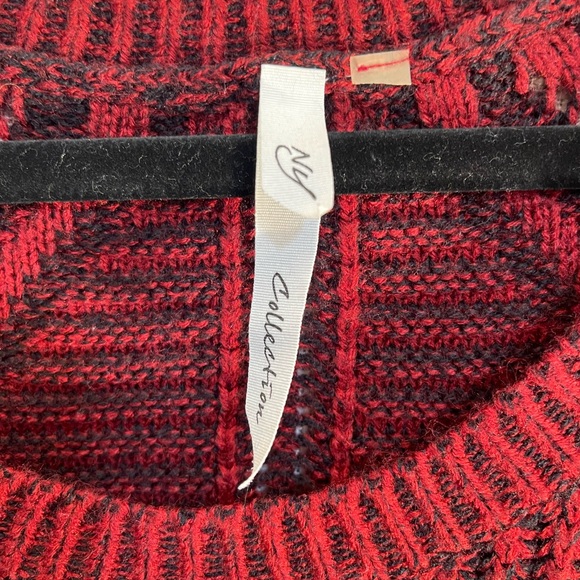 Ribbed tunic sweater, crimson red sweater - Picture 4 of 5